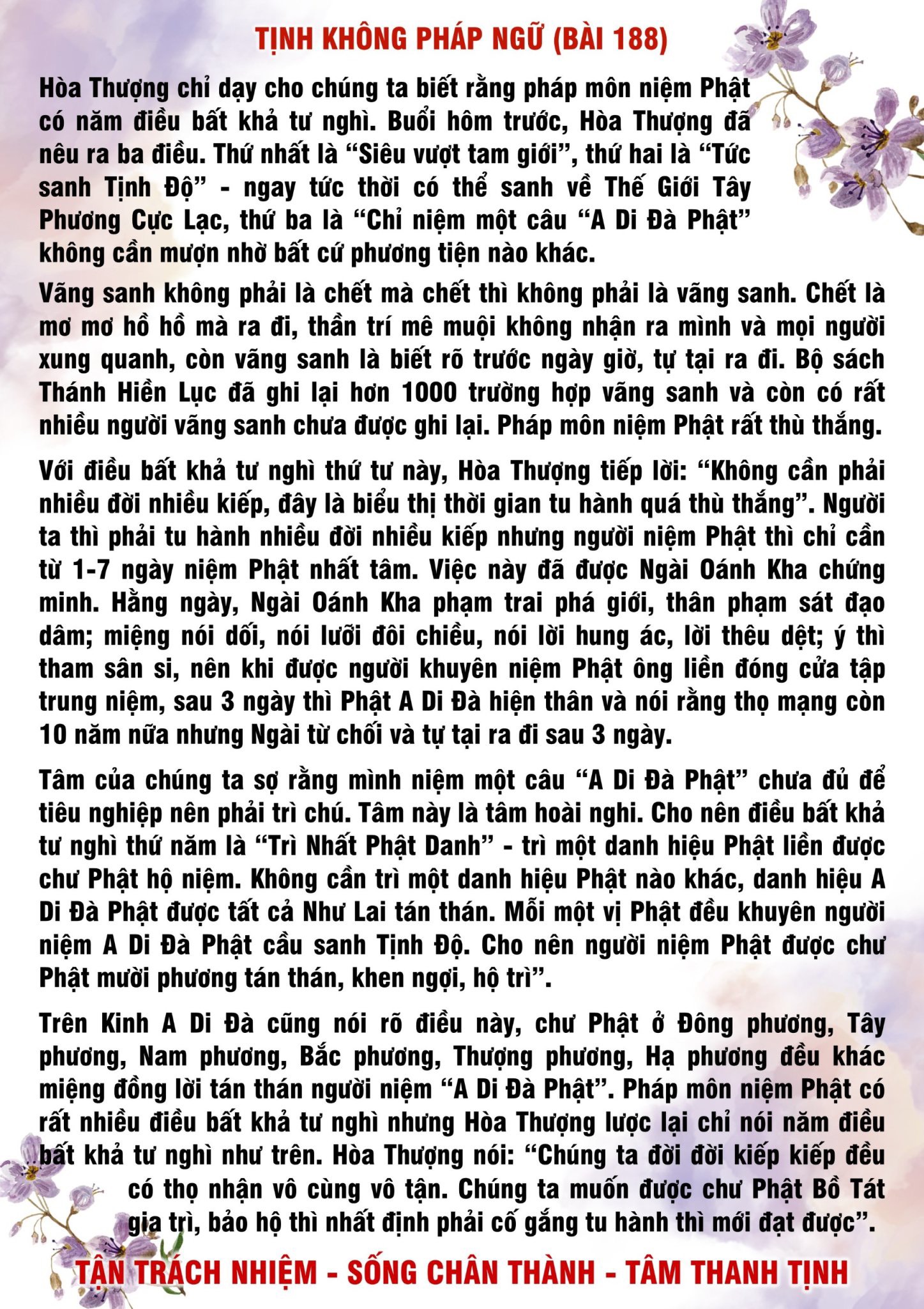 188 · Tịnh Không Pháp Ngữ - 188